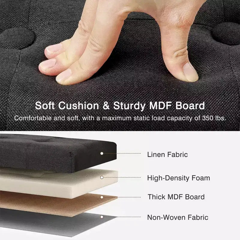 Petit tabouret repose-pieds capitonné, pouf repose-pieds rembourré avec pieds