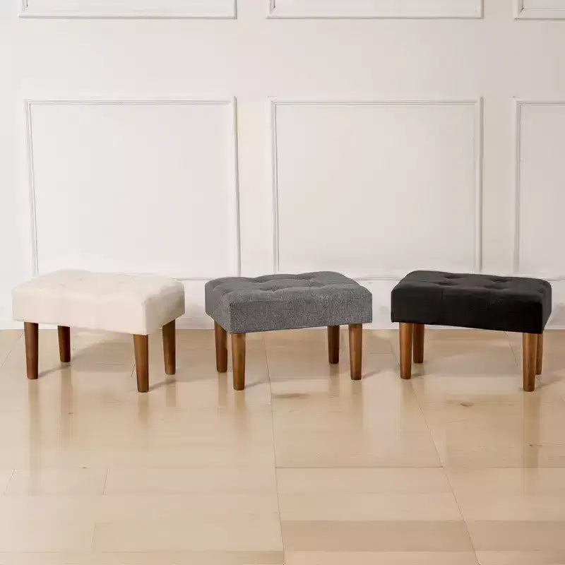 Petit tabouret repose-pieds capitonné, pouf repose-pieds rembourré avec pieds