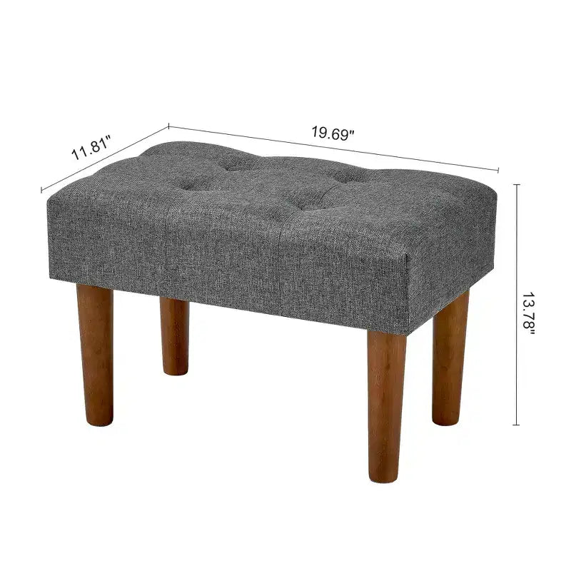 Petit tabouret repose-pieds capitonné, pouf repose-pieds rembourré avec pieds