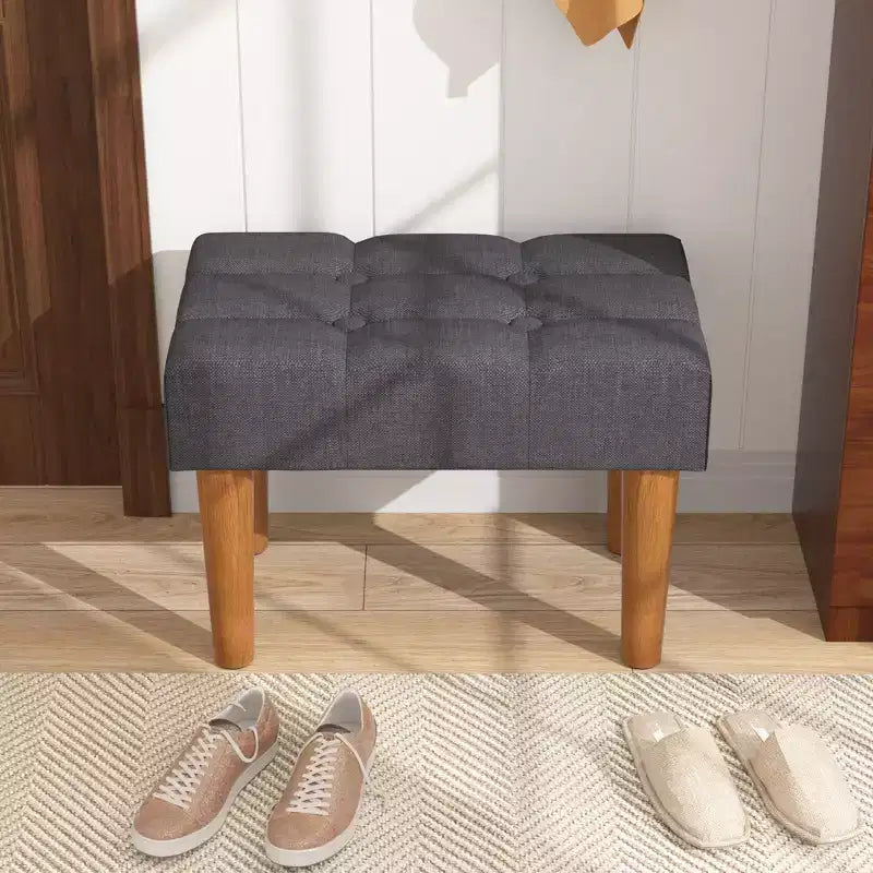 Petit tabouret repose-pieds capitonné, pouf repose-pieds rembourré avec pieds