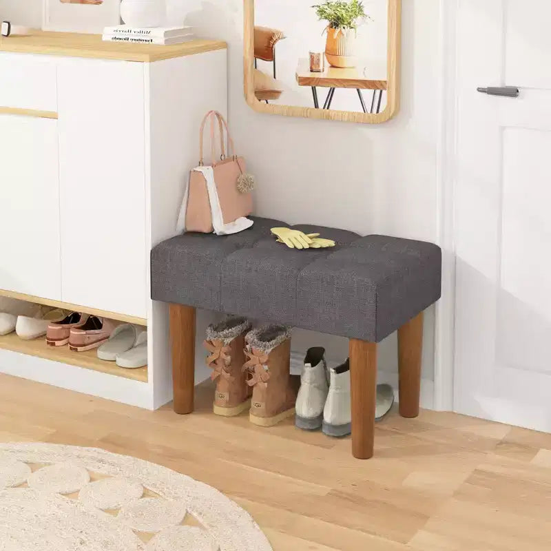 Petit tabouret repose-pieds capitonné, pouf repose-pieds rembourré avec pieds
