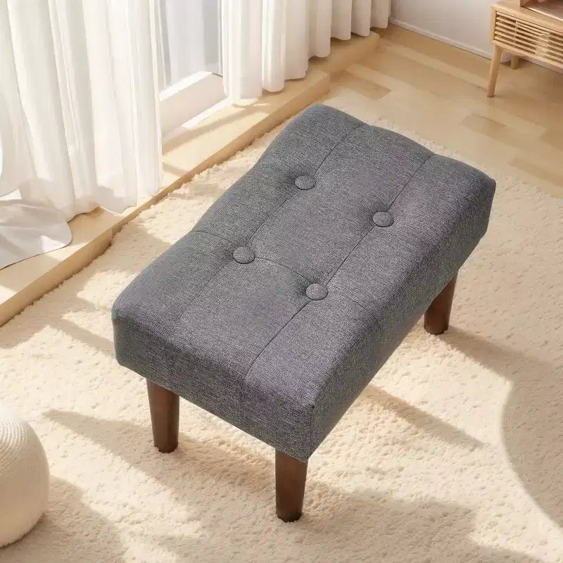 Petit tabouret repose-pieds capitonné, pouf repose-pieds rembourré avec pieds