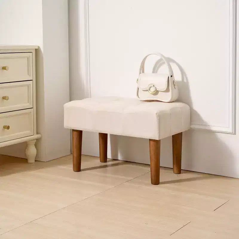 Petit tabouret repose-pieds capitonné, pouf repose-pieds rembourré avec pieds