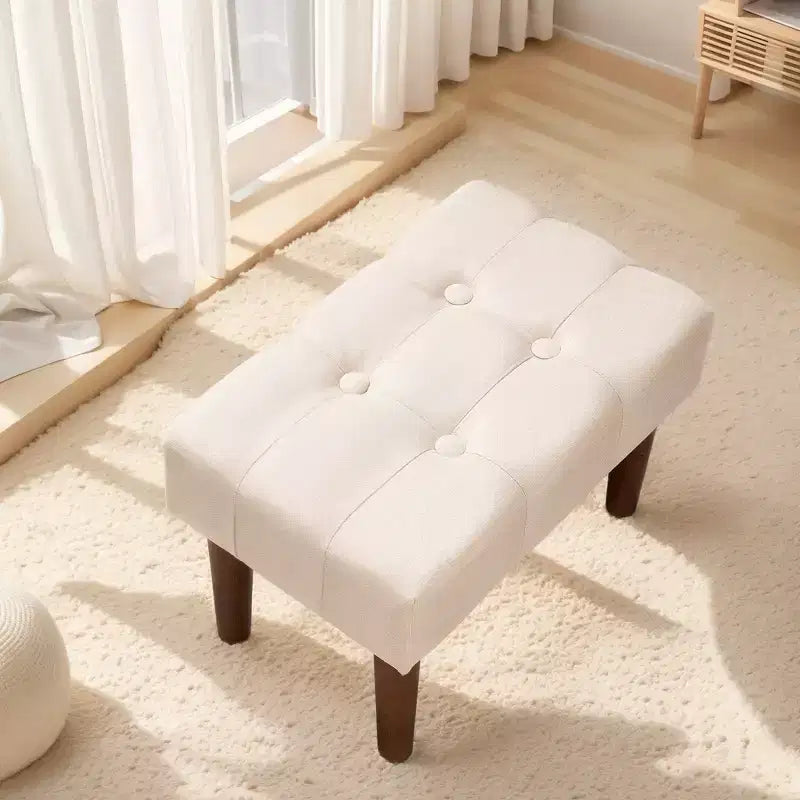 Petit tabouret repose-pieds capitonné, pouf repose-pieds rembourré avec pieds
