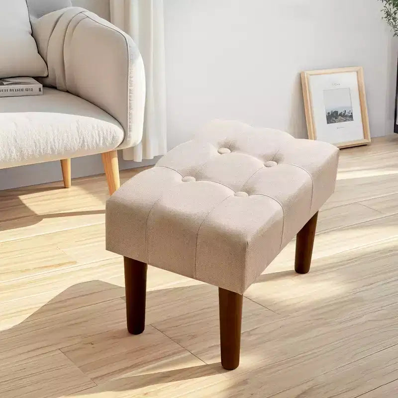 Petit tabouret repose-pieds capitonné, pouf repose-pieds rembourré avec pieds
