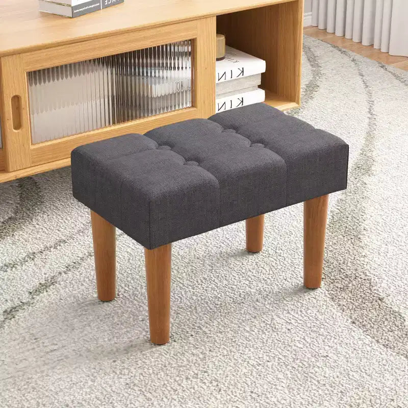 Petit tabouret repose-pieds capitonné, pouf repose-pieds rembourré avec pieds