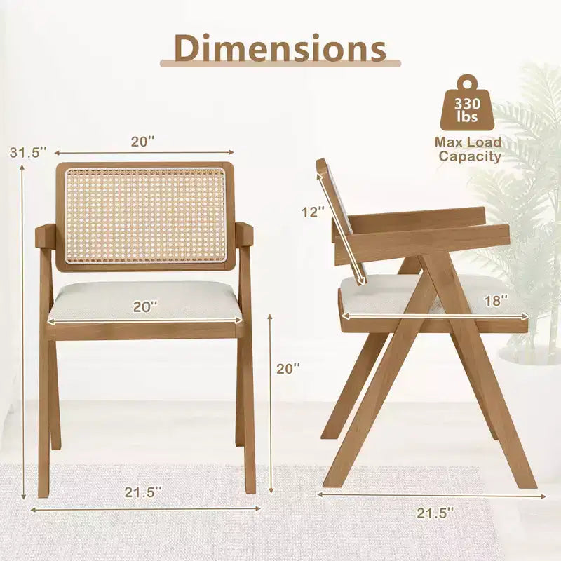 Chaises d'appoint en rotin, chaises de salle à manger en tissu, chaises de salon modernes, blanches