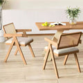 Chaises d'appoint en rotin, chaises de salle à manger en tissu, chaises de salon modernes, blanches