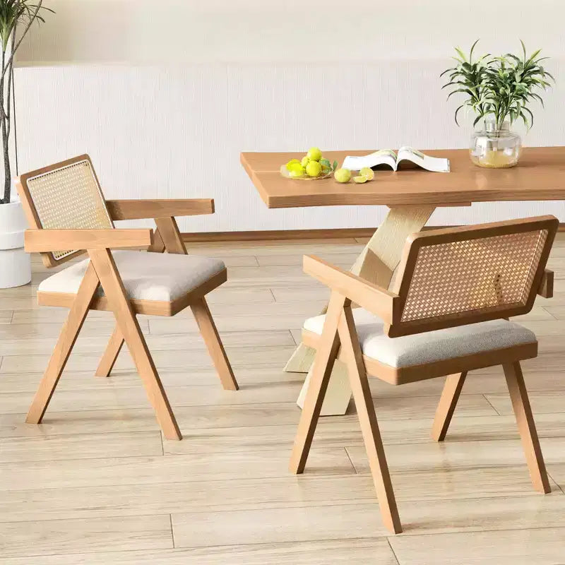 Chaises d'appoint en rotin, chaises de salle à manger en tissu, chaises de salon modernes, blanches