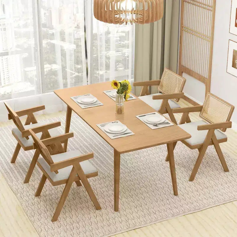 Chaises d'appoint en rotin, chaises de salle à manger en tissu, chaises de salon modernes, blanches