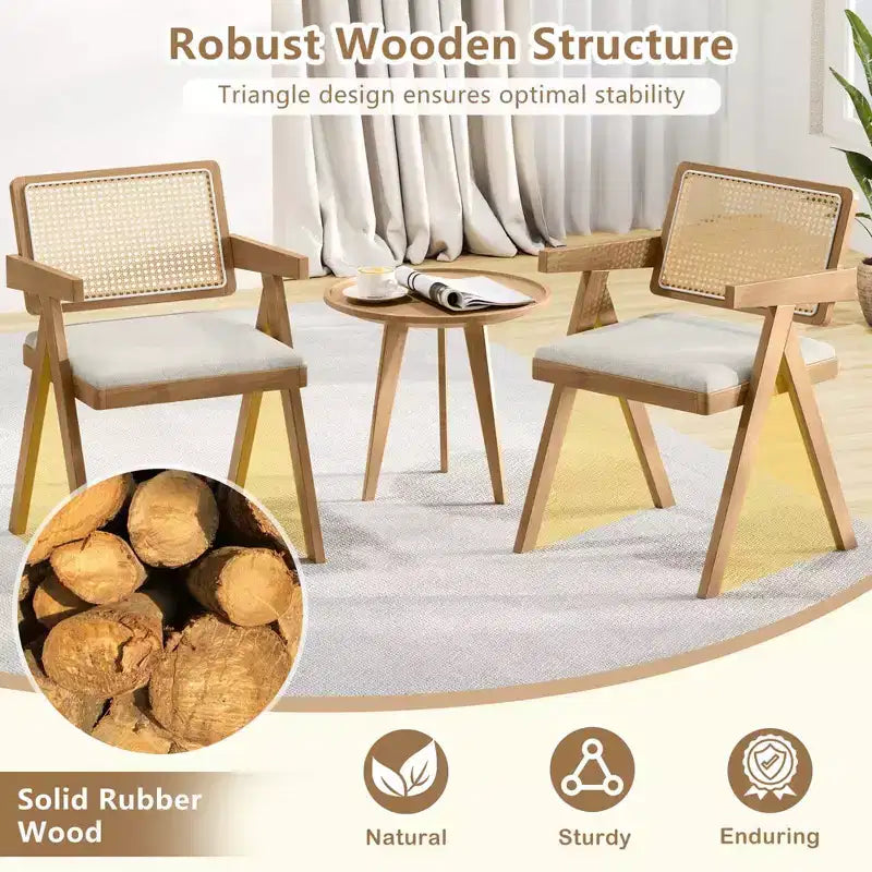Chaises d'appoint en rotin, chaises de salle à manger en tissu, chaises de salon modernes, blanches
