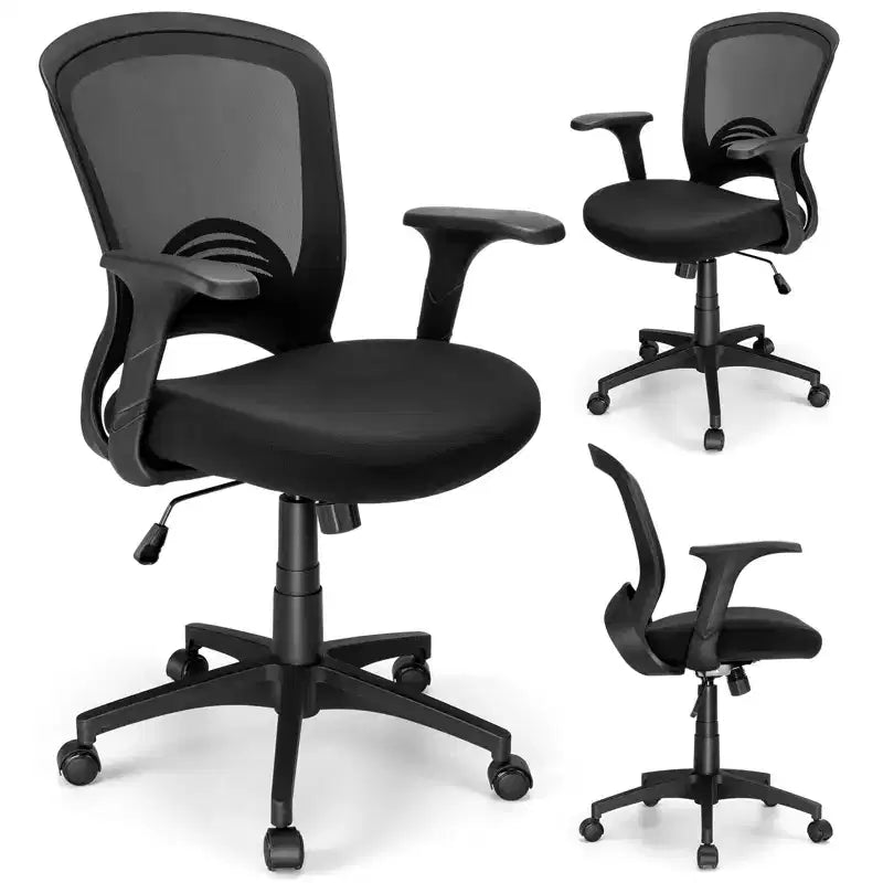 Ergonomic Mesh Office Chair 330 lb Capacity Computer Desk Chair with Built-In Lumbar Support High-Density Foam Seat Five-Star Base