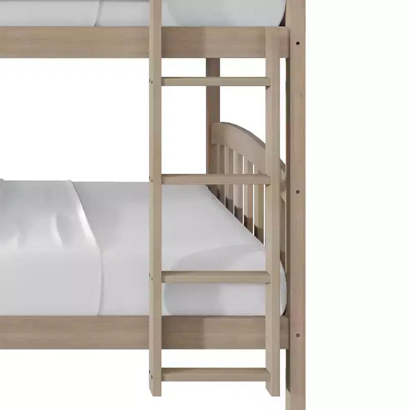 Lit superposé en bois deux places