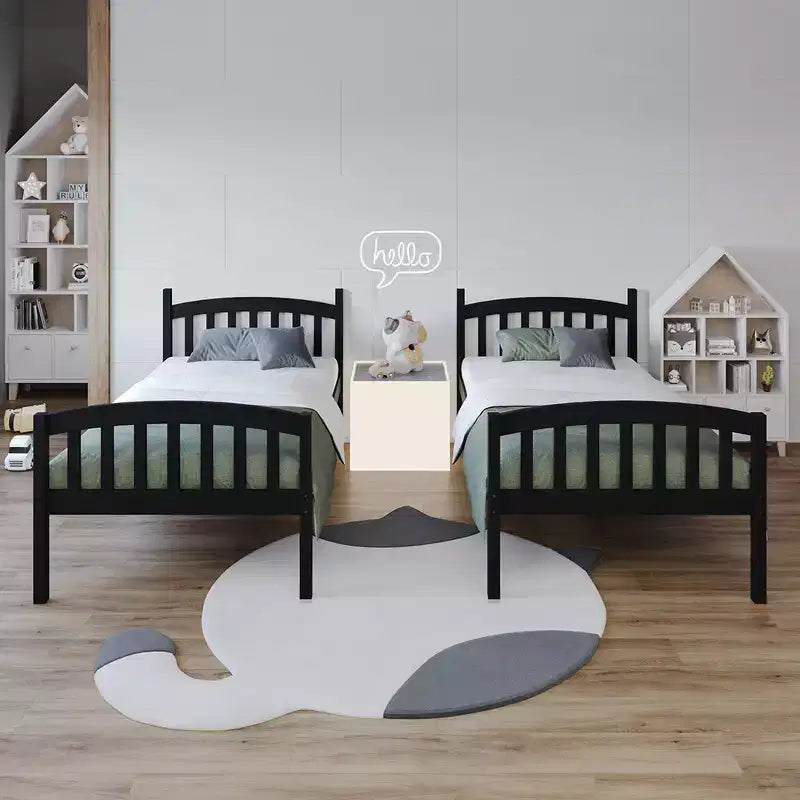 Lit superposé en bois deux places