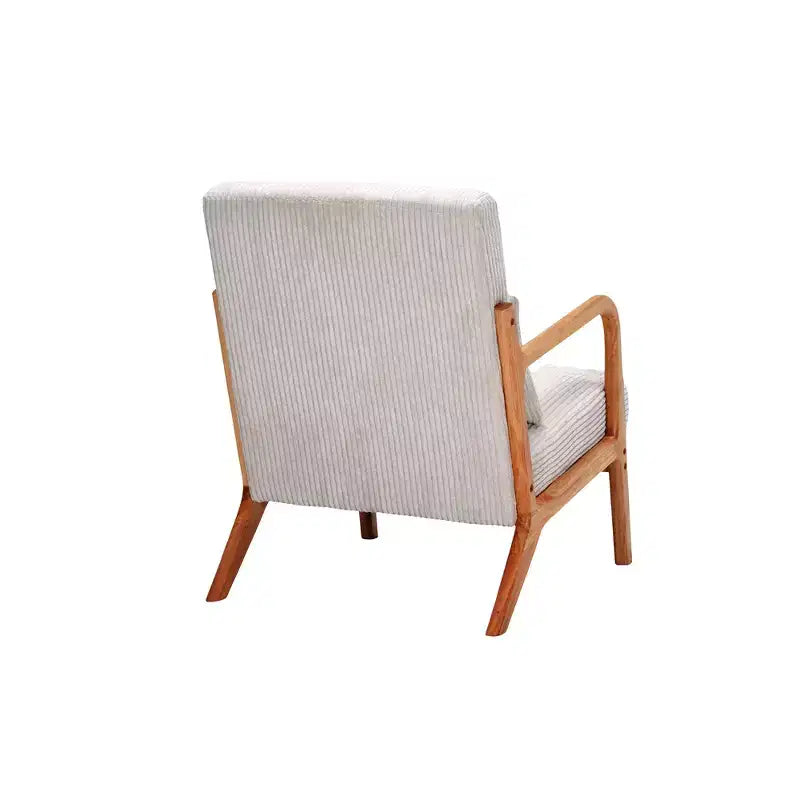 Fauteuil rembourré en bois massif de style Mid-Century avec coussin