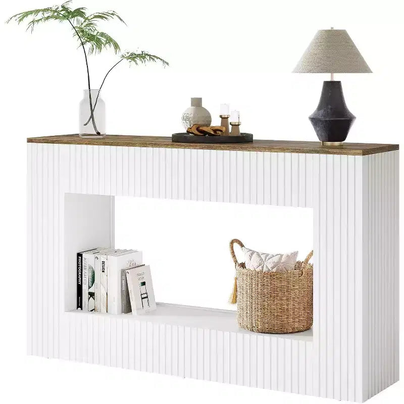 Lantine Modern Console Table, 55-Inch Wood Entryway Table with Storage, Narrow Long Sofa Table