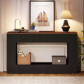 Console moderne, table d'entrée en bois de 140 cm avec rangement, table basse étroite et longue