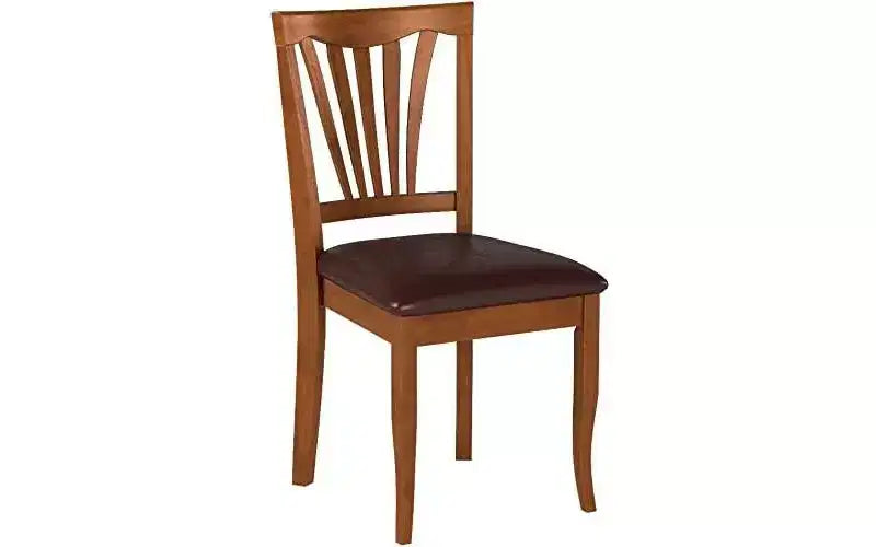 Chaises de salle à manger, dossier à barreaux, finition cerisier et crème anglaise