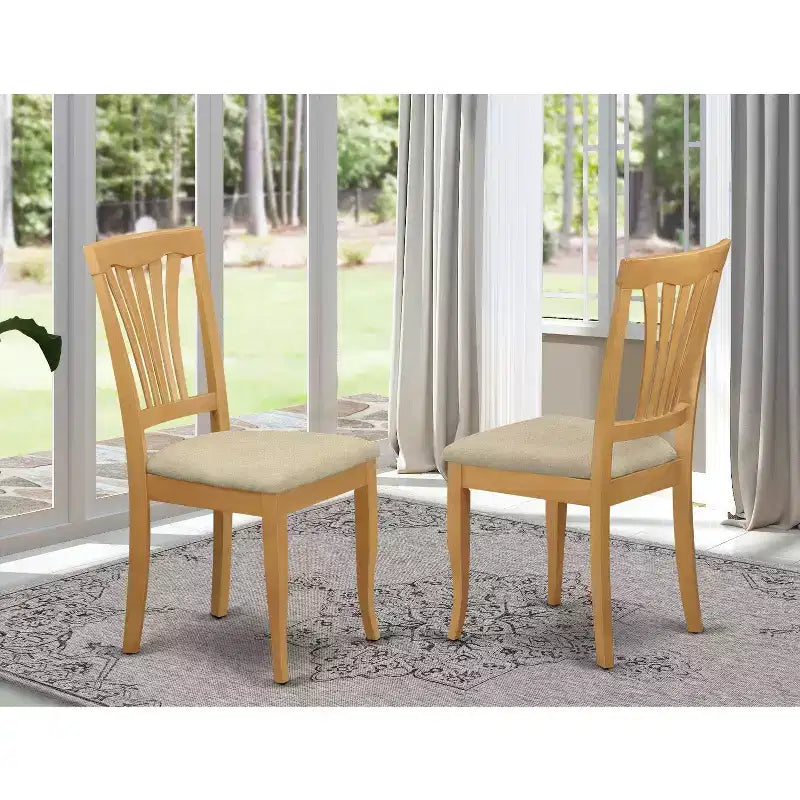 HomeStock Country Cottage Avon Dining Chair with Wood Seat - Set of 2