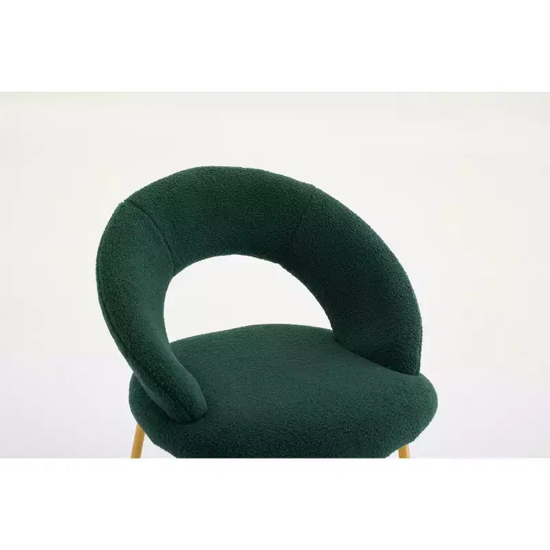 26 Chaises de salle à manger tapissées Chaises d'appoint sans accoudoirs Chaises de bistrot avec dossier incurvé et pied en métal doré, Velours/Tissu Teddy, Blanc/Vert/Rose