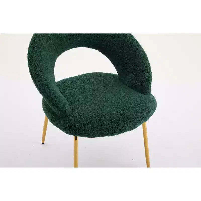 26 Chaises de salle à manger tapissées Chaises d'appoint sans accoudoirs Chaises de bistrot avec dossier incurvé et pied en métal doré, Velours/Tissu Teddy, Blanc/Vert/Rose