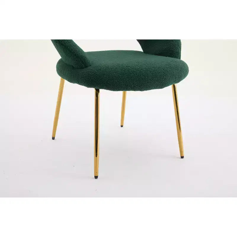 26 Chaises de salle à manger tapissées Chaises d'appoint sans accoudoirs Chaises de bistrot avec dossier incurvé et pied en métal doré, Velours/Tissu Teddy, Blanc/Vert/Rose