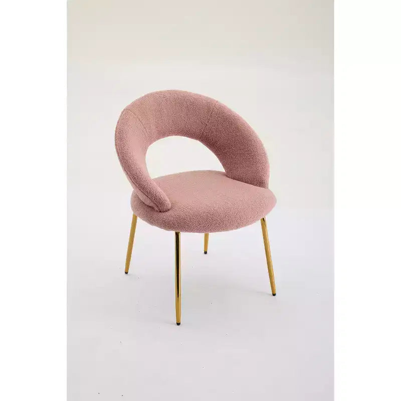 26 Chaises de salle à manger tapissées Chaises d'appoint sans accoudoirs Chaises de bistrot avec dossier incurvé et pied en métal doré, Velours/Tissu Teddy, Blanc/Vert/Rose