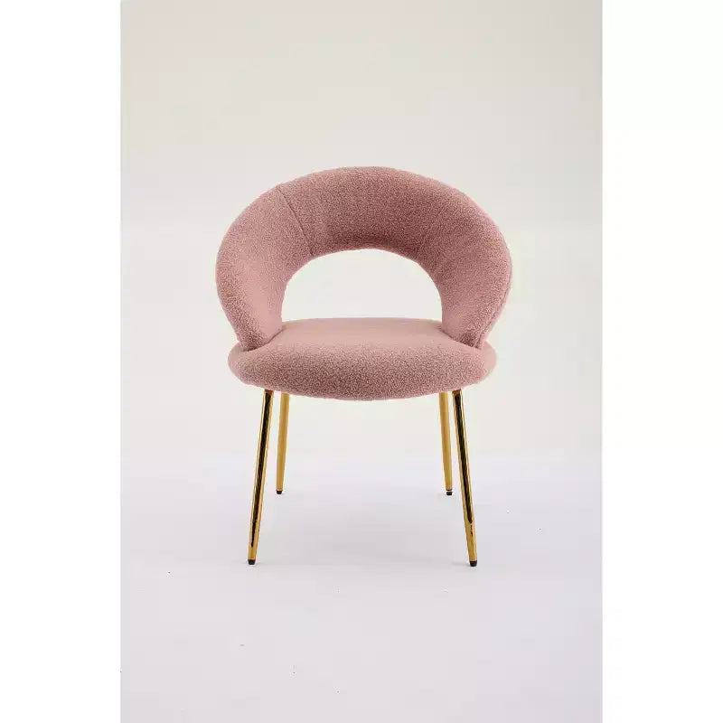 26 Chaises de salle à manger tapissées Chaises d'appoint sans accoudoirs Chaises de bistrot avec dossier incurvé et pied en métal doré, Velours/Tissu Teddy, Blanc/Vert/Rose