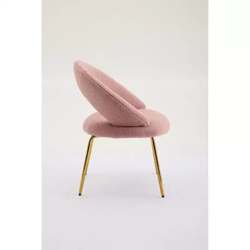 26 Chaises de salle à manger tapissées Chaises d'appoint sans accoudoirs Chaises de bistrot avec dossier incurvé et pied en métal doré, Velours/Tissu Teddy, Blanc/Vert/Rose