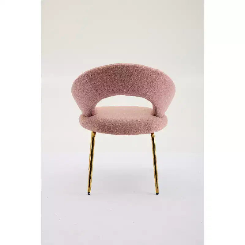 26 Chaises de salle à manger tapissées Chaises d'appoint sans accoudoirs Chaises de bistrot avec dossier incurvé et pied en métal doré, Velours/Tissu Teddy, Blanc/Vert/Rose