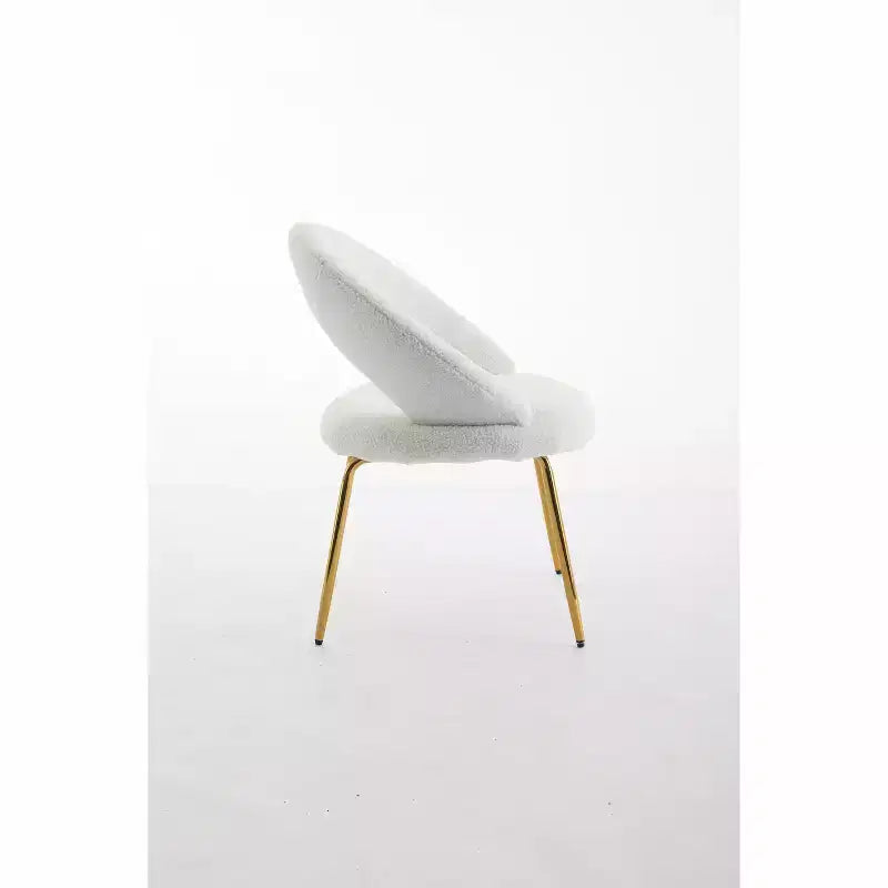 26 Chaises de salle à manger tapissées Chaises d'appoint sans accoudoirs Chaises de bistrot avec dossier incurvé et pied en métal doré, Velours/Tissu Teddy, Blanc/Vert/Rose