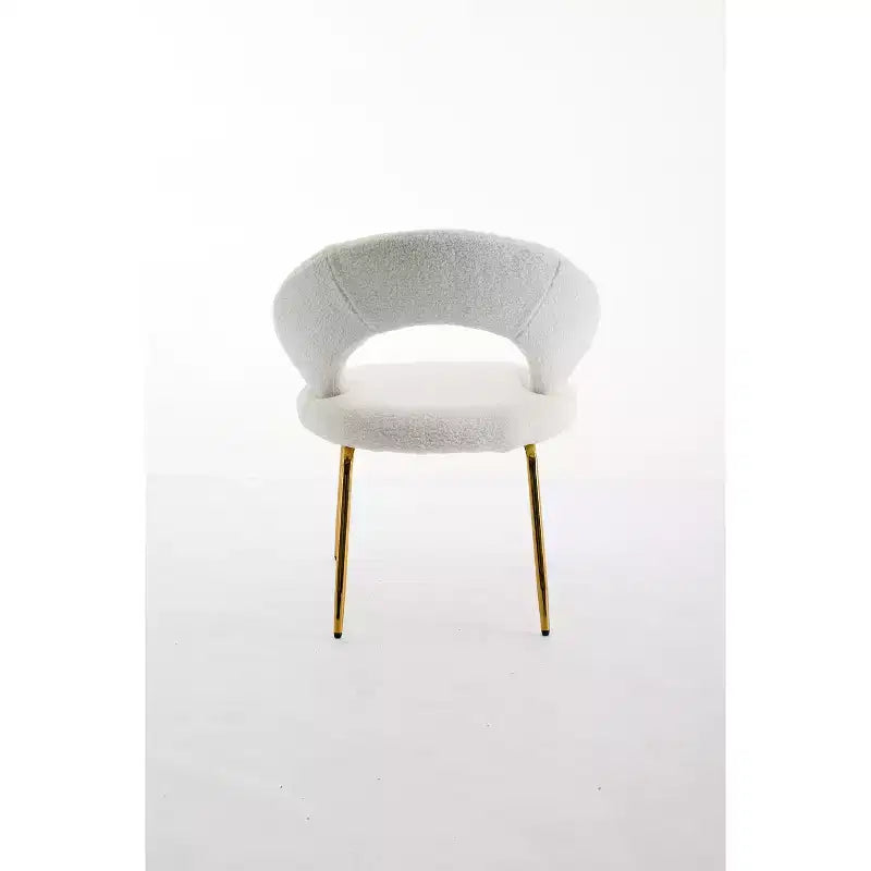 26 Chaises de salle à manger tapissées Chaises d'appoint sans accoudoirs Chaises de bistrot avec dossier incurvé et pied en métal doré, Velours/Tissu Teddy, Blanc/Vert/Rose