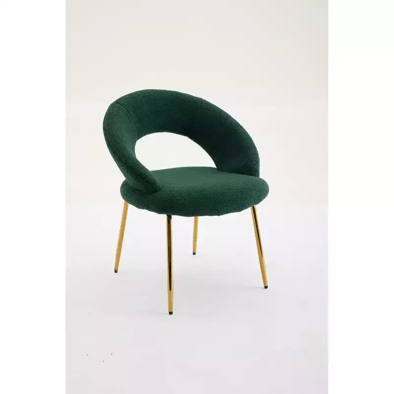 26 Chaises de salle à manger tapissées Chaises d'appoint sans accoudoirs Chaises de bistrot avec dossier incurvé et pied en métal doré, Velours/Tissu Teddy, Blanc/Vert/Rose