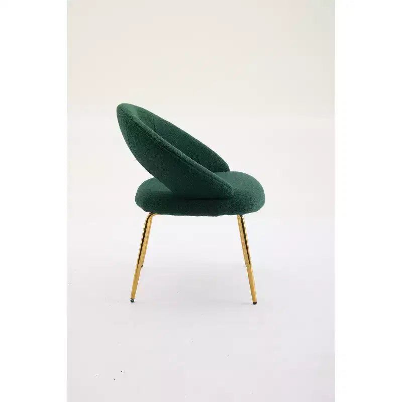 26 Chaises de salle à manger tapissées Chaises d'appoint sans accoudoirs Chaises de bistrot avec dossier incurvé et pied en métal doré, Velours/Tissu Teddy, Blanc/Vert/Rose