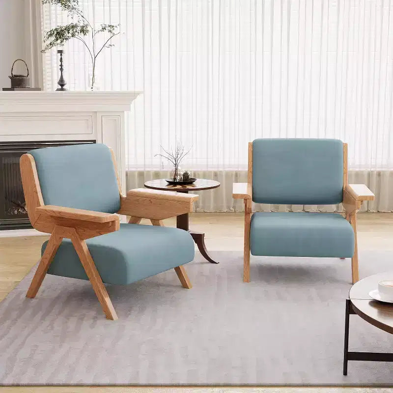 BALHAM TRADE-Set of 2 Modern Solid Wood Velvet Upholstered Accent Chair for Comfort in Living Room