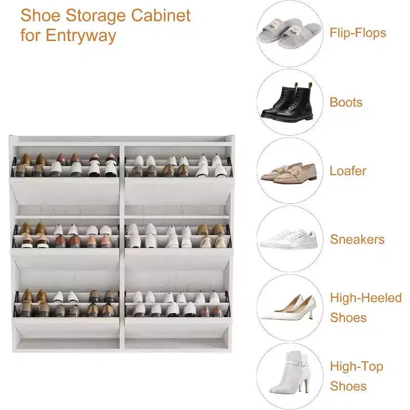 Meuble à chaussures en bois à 6 tiroirs avec étagère réglable