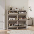 6-Drawer Wooden Shoe Cabinet with Adjustable Shelf - Hidden Shoe Organizer Storage for Entryway Hallway Living Room