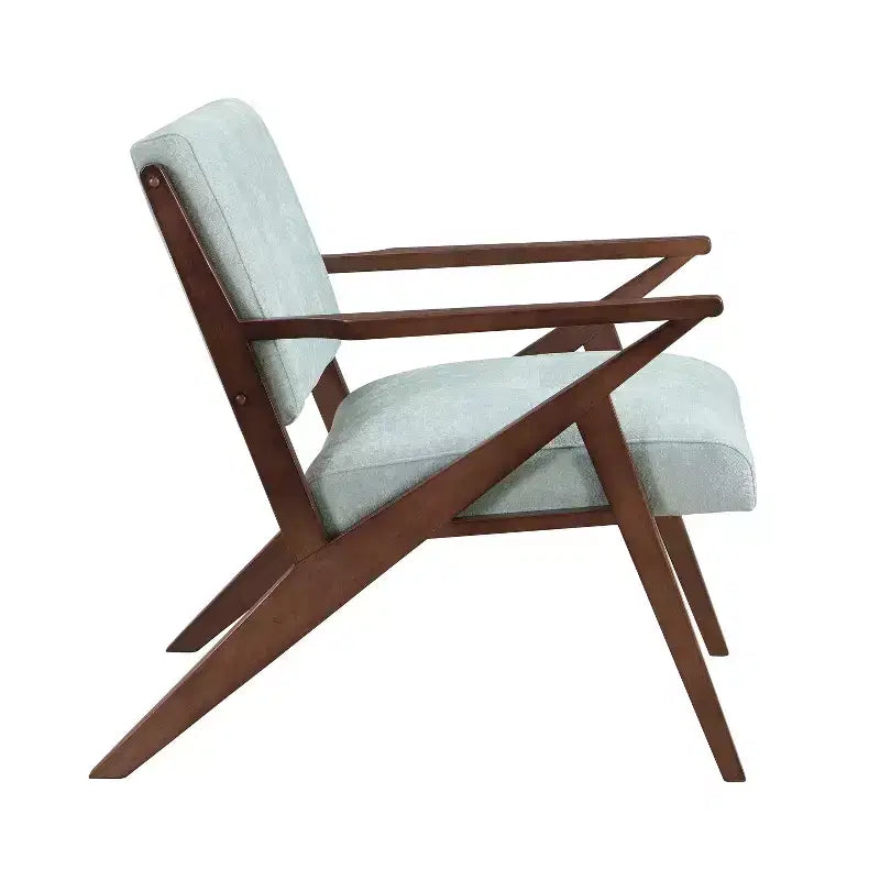Fauteuil d'appoint Mid-Century Modern de 76 cm avec coussins moelleux, structure en bois massif, pour une assise confortable