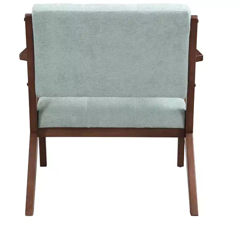 Fauteuil d'appoint Mid-Century Modern de 76 cm avec coussins moelleux, structure en bois massif, pour une assise confortable