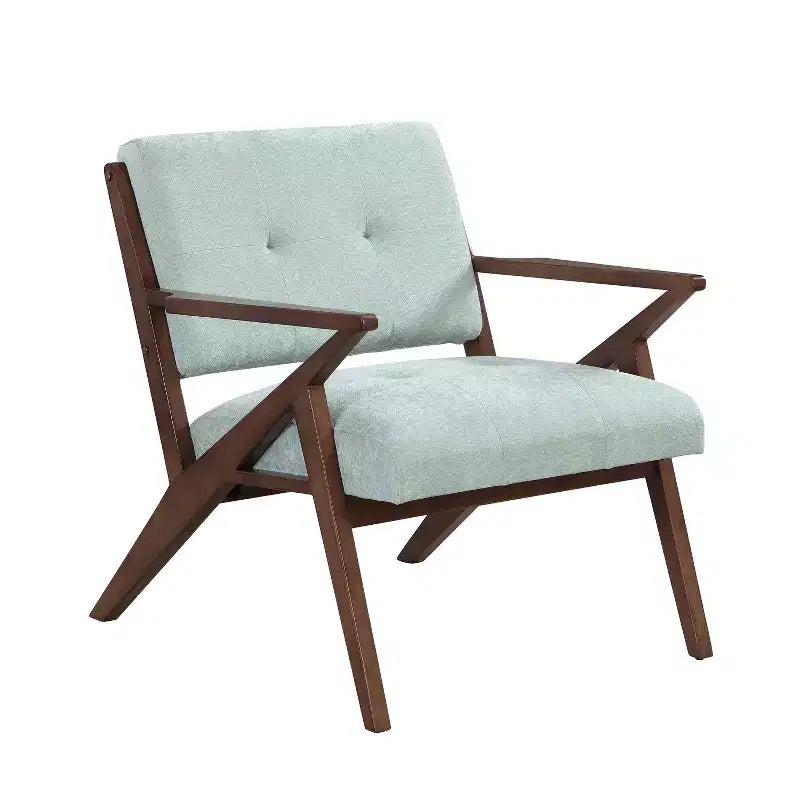 Fauteuil d'appoint Mid-Century Modern de 76 cm avec coussins moelleux, structure en bois massif, pour une assise confortable