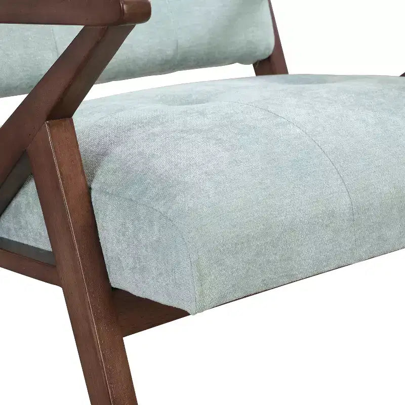 Fauteuil d'appoint Mid-Century Modern de 76 cm avec coussins moelleux, structure en bois massif, pour une assise confortable