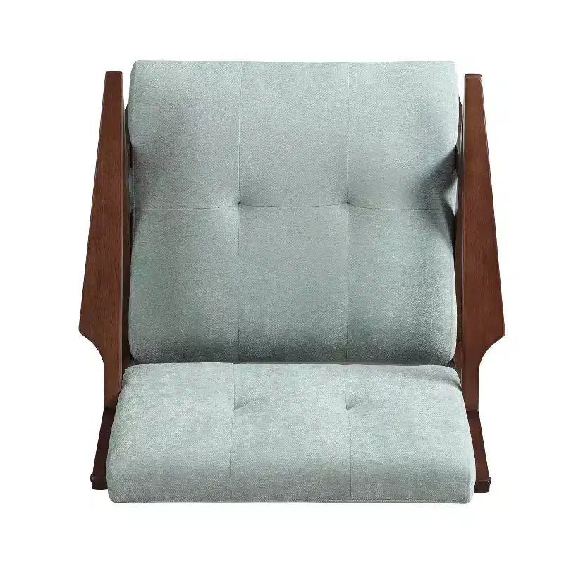Fauteuil d'appoint Mid-Century Modern de 76 cm avec coussins moelleux, structure en bois massif, pour une assise confortable