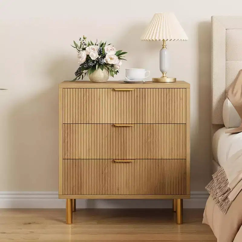 Commode moderne à 3 tiroirs pour chambre à coucher Pieds en métal robustes - Grande capacité de rangement Couloir, bureau et salon