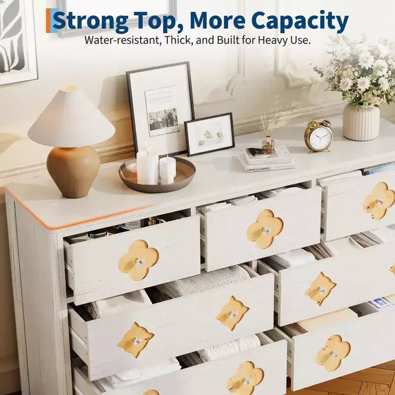 Commode 7 tiroirs pour chambre à coucher, organisateur décoratif à tiroirs, pour chambre à coucher, salon, couloir