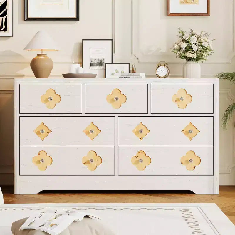 Commode 7 tiroirs pour chambre à coucher, organisateur décoratif à tiroirs, pour chambre à coucher, salon, couloir