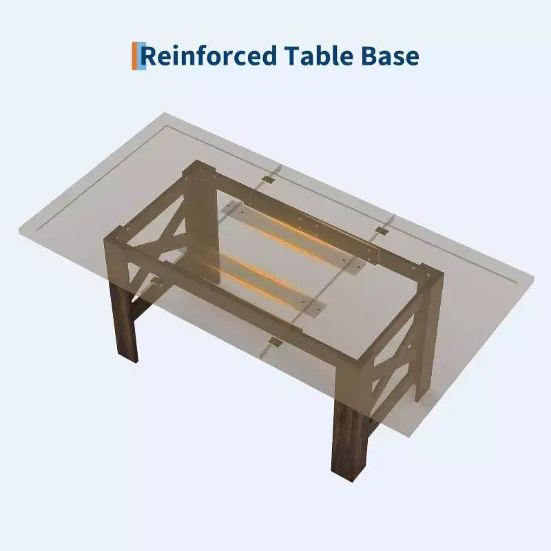 Table de salle à manger de 180 cm pour 6 personnes, grande table de cuisine rectangulaire avec cadre épais et robuste, tables de salle à manger style ferme