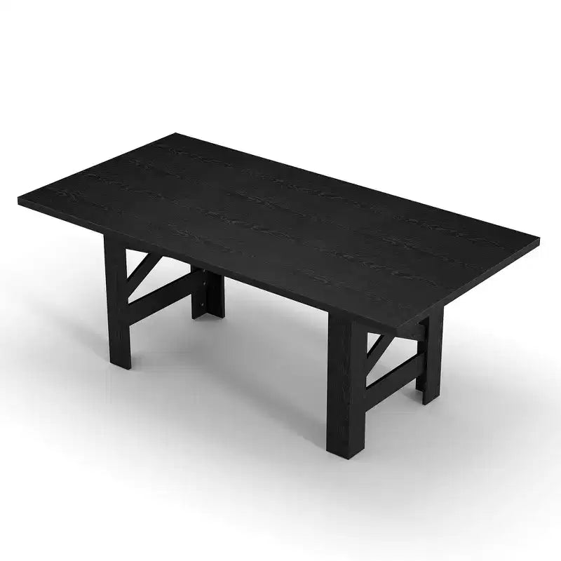 Table de salle à manger de 180 cm pour 6 personnes, grande table de cuisine rectangulaire avec cadre épais et robuste, tables de salle à manger style ferme