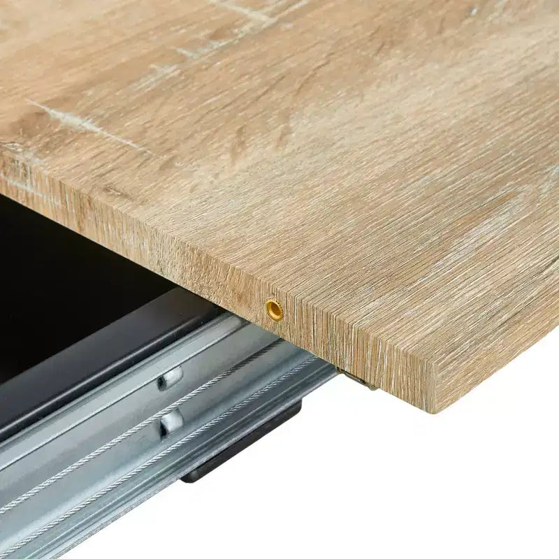 Table à manger extensible avec pieds en métal et plateau en MDF, 240/200/160x90x75cm, finition noyer, pour usages multiples