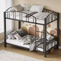 Lit superposé double en métal robuste – Cadre en acier solide et garde-corps arqué – Échelle sécurisée, gain de place, mobilier de chambre moderne