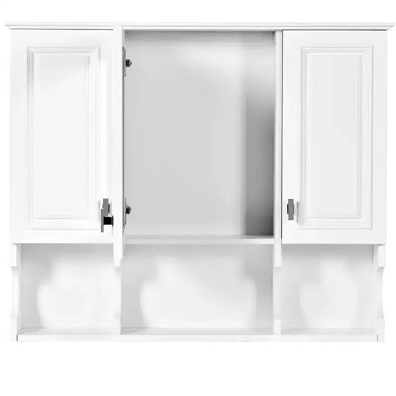 35 armoires de toilette murales modernes avec miroir et 3 étagères ouvertes